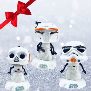 ☃️ LOT of 3 Funko Pop! Star Wars – Holiday Snowman Series ☃️